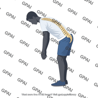 Person bending male with spine lateral