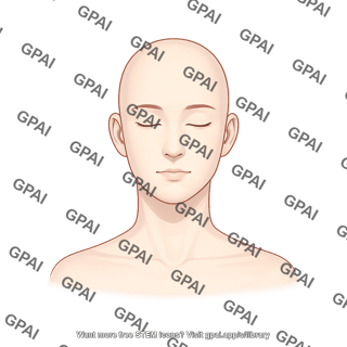 Gender neutral adult head anterior hairless 01