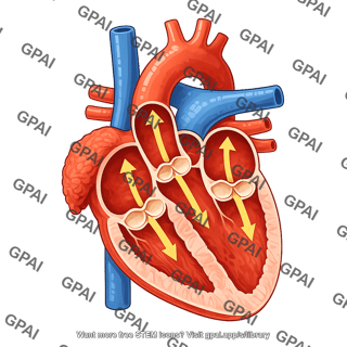 Heart with left atrial appendage cross section no pulmonary