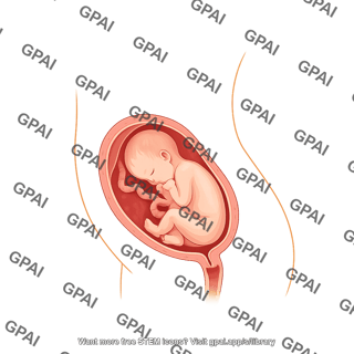 Fetus in utero third trimester in pregnant stomach