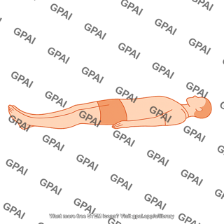 Adult supine gender neutral silhouette 34 view 699
