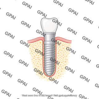 Dental implant premolar in bone