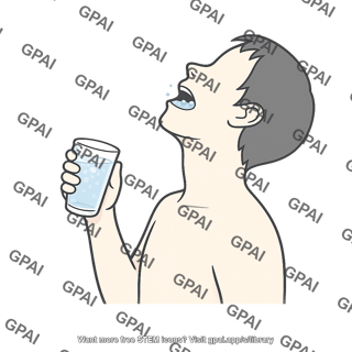 Adult gargling gender neutral lateral silhouette