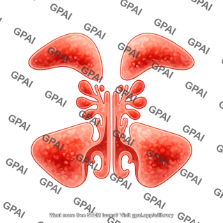 Paranasal sinuses anterior view inflamed 1