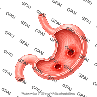 Stomach ulcerated