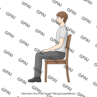 Adult gender neutral lateral sitting on chair