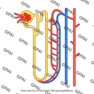 Nephron juxtamedullary with vessels 01