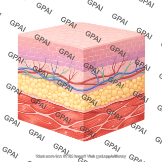 Skin tissue cube with muscle