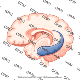 Brain sagittal cut hippocampus only