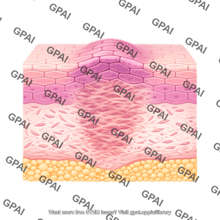Skin epithelium hypertrophic scar with cells 364