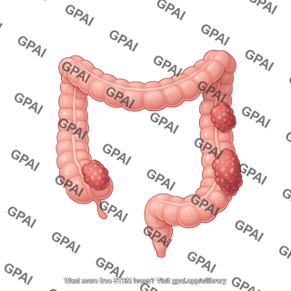 Colon with tumors human
