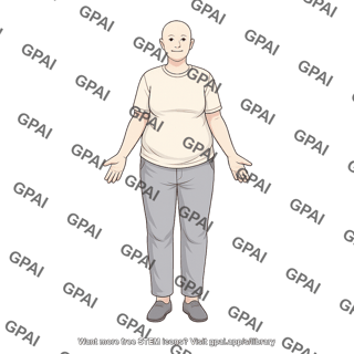 Elderly adult gender neutral stage i obesity anterior clothed