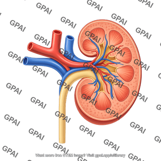 Kidney with vasculature
