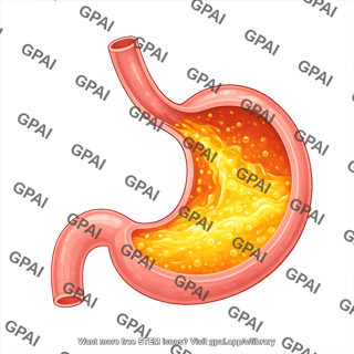 Stomach with gastric juices