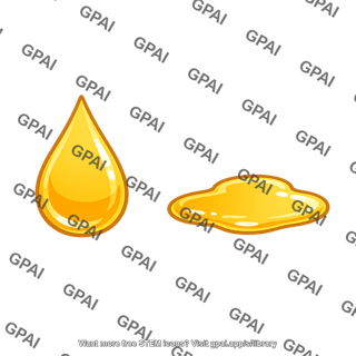 Yellow liquid droplet and puddle