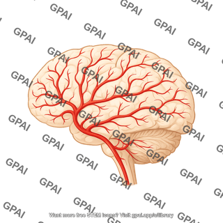 Brain lateral with arteries