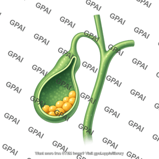 Gallbladder with gallstones