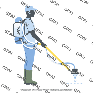Adult man using edna sampler