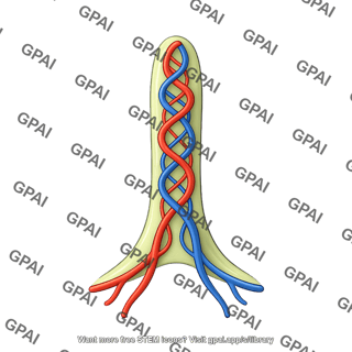 Intestinal villus vasculature reduced capillaries