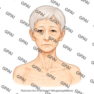 Elderly adult head 7 gender neutral underweight anterior 665