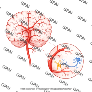 Brain vascular system structures human with callout 829
