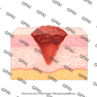 Skin epithelium wound with scab mouse