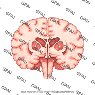 Brain coronal cut at nucleus basalis