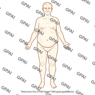 Elderly adult male stage i obesity anterior 880