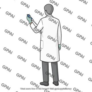 Scientist gender neutral posterior with pipette 950