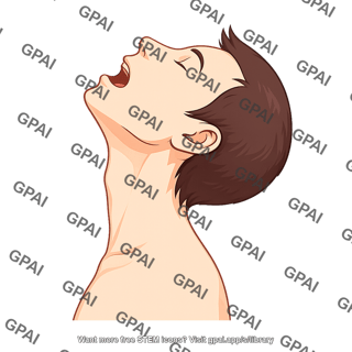 Adult neck extended mouth open lateral silhouette 283