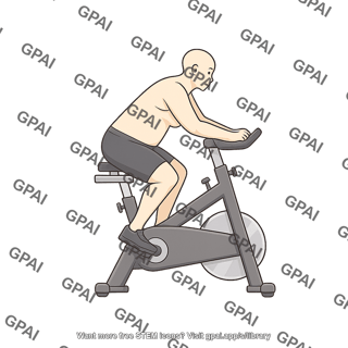 Adult cycling on ergometer gender neutral silhouette