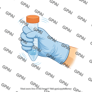 Hand gloved shaking falcon tube