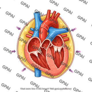 Heart compressed by tamponade