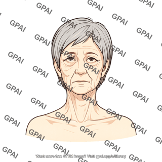Elderly adult 5 head female anterior 406