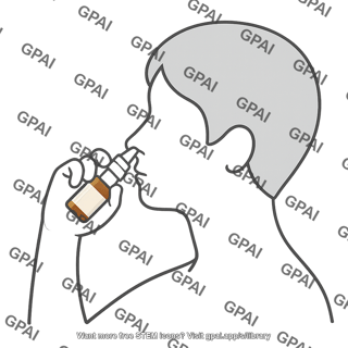 Adult using nasal spray gender neutral lateral silhouette 42
