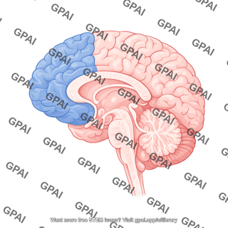 Brain sagittal cut frontal lobe 868
