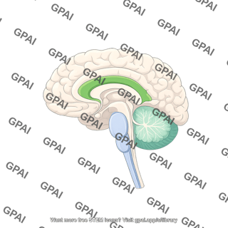Brain sagittal cut cingulate gyrus