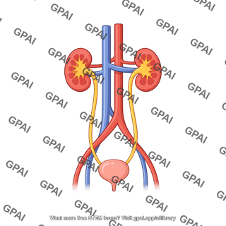 Urinary tract with abdominal vessels