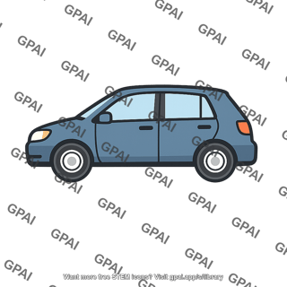 Blue hatchback car
