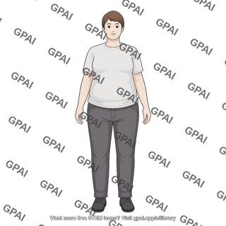 Adult gender neutral stage i obesity anterior clothed