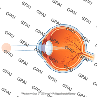 Eye sagittal looking at near object