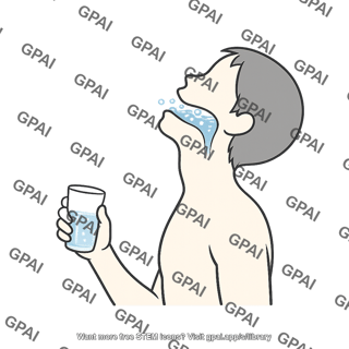 Adult gargling gender neutral lateral silhouette 900