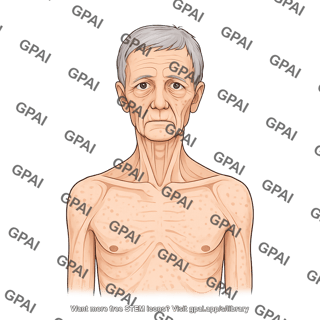 Elderly adult 7 head male underweight anterior
