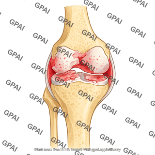 Knee joint cross section arthritic 854
