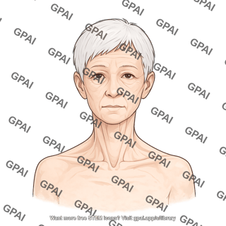 Elderly adult head 3 gender neutral underweight anterior 809