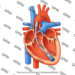 Heart pump impella in human heart
