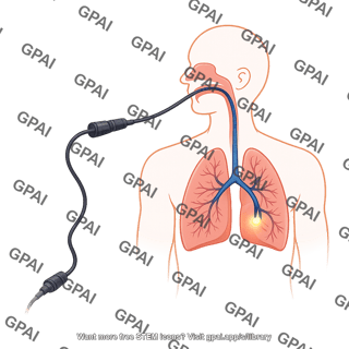 Bronchoscopy human with bronchoscope