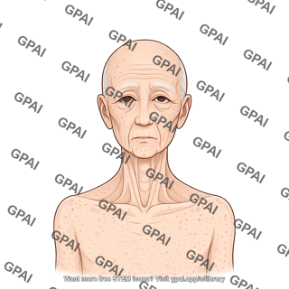 Elderly adult head 4 gender neutral underweight anterior