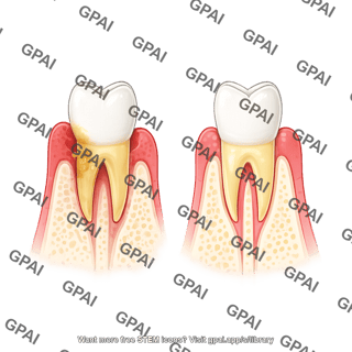 Tooth premolar periodontitis vs healthy