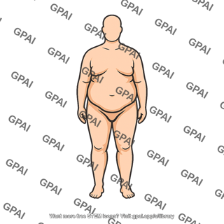 Adult male obese anterior silhouette
